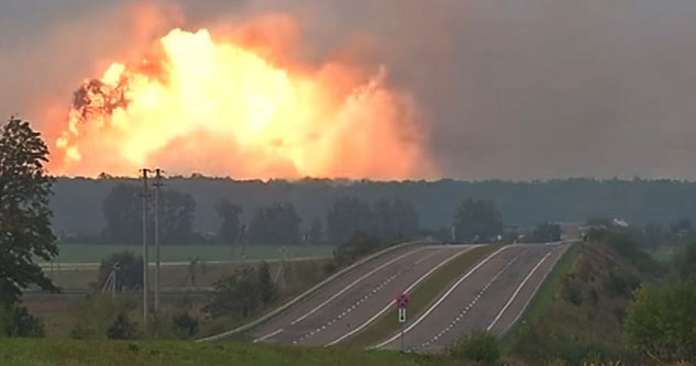 Massive Explosion at Weapons Storage Facility in Ukraine