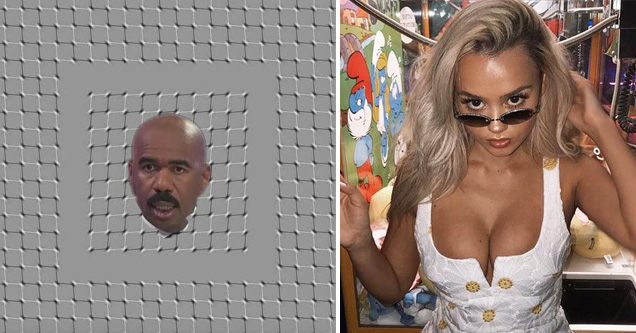 hot chick with nice cleavage ans steve harvey