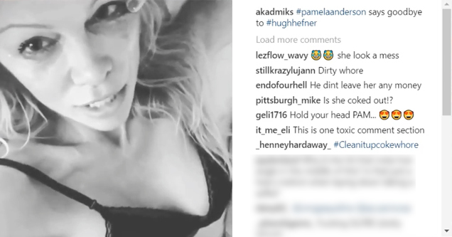 pamela anderson instagram video crying