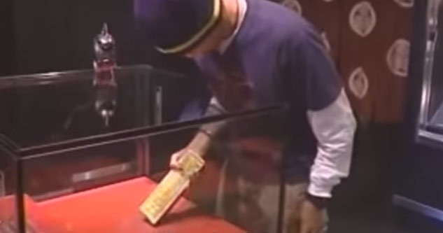 Think You Could Get This 27 Pound Gold Bar Out of This Case?