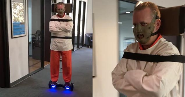 guy on hover board wins halloween