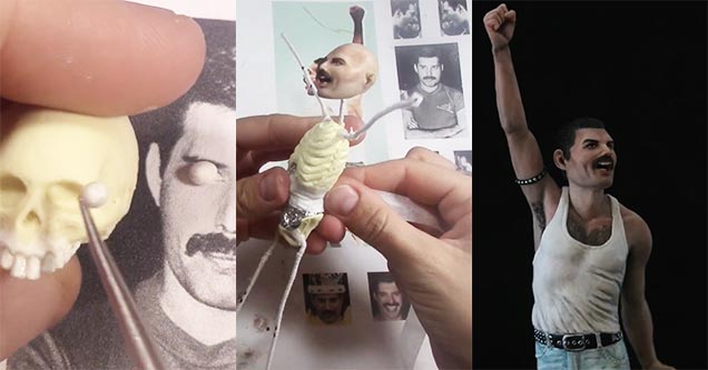 creepy freddie mercury sculpture