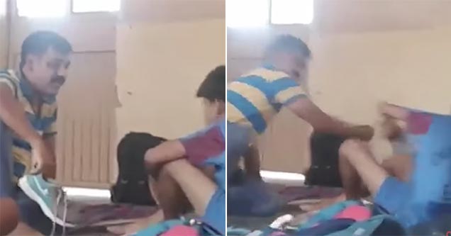 Smacking a kid with a good old sneaker