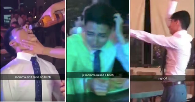 this guy had the time of his life at this wedding