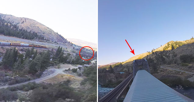 drone flight over train captures things most people never see