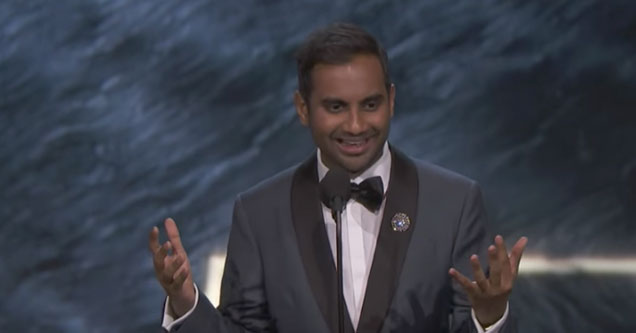 hilarious acceptance speech by aziz ansari