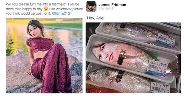 james fridman photoshop - James Fridman famie013 Will you please turn me into a mermaid? I will be more than happy to pay use whichever picture you think would be best for it. Hey, Ariel. !