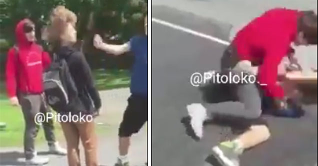 bully gets a beatdown after throwing a sucker punch