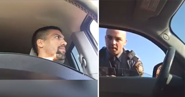 cops gets upset at a calm dude for having an attitude