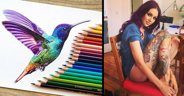 hummingbird colored pencil - Stabilo aquacolor | Tattoo