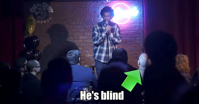 Blind Heckler And Stand Up Comedian Have A Real Heart To Heart