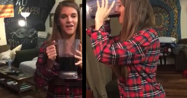 Bottomless Beauty Chugs A Full Bottle of Wine