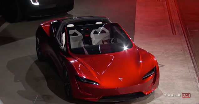 tesla introduces their new roadster