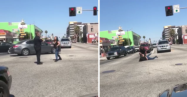 woman fights the police and loses