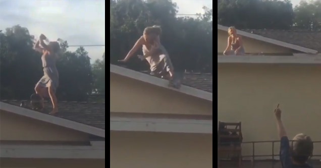 Rooftop Beer Chug Goes Wrong And Just Keeps Getting Better