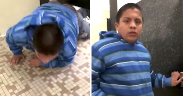 little kid busts in on this guy pooping