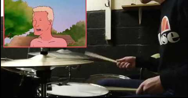 Guy Plays The Drums To Boomhauer Talking