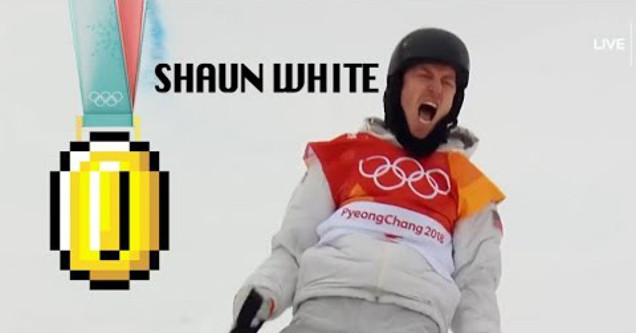 Shaun White Collects Gold Coins In Super Mario Olympics 2018 Remix