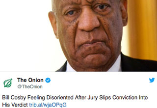 Bill Cosby was found guilty today on three counts of "Indecent Assault." Twitter found out too.