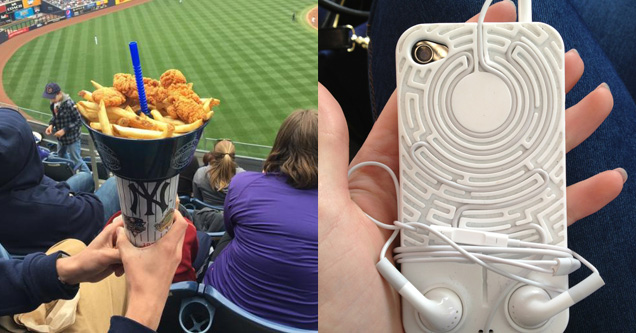 chicken bowl cup thing and phone case headphone cord maze