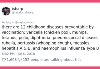 She did her senior research paper on vaccines and hits anti-vaxxers with some cold hard facts.