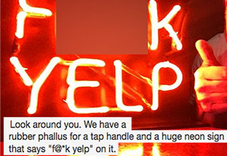 Vinny C. of Thrusters Lounge in San Diego, CA doesn't like Yelp, and he doesn't care about your feelings.