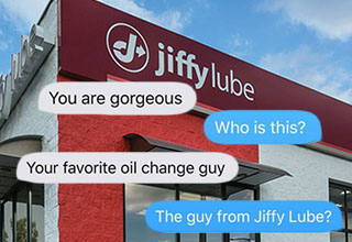 Twitter user <a href="https://twitter.com/LovableAndKind/">@LovableAndKindWTF</a> shared a convo their sister had with a over-reaching Jiffy Lube employee. She went on quite a spiel after being surprised by an unusually forward text. It all begs the question: WTF was this guy thinking?