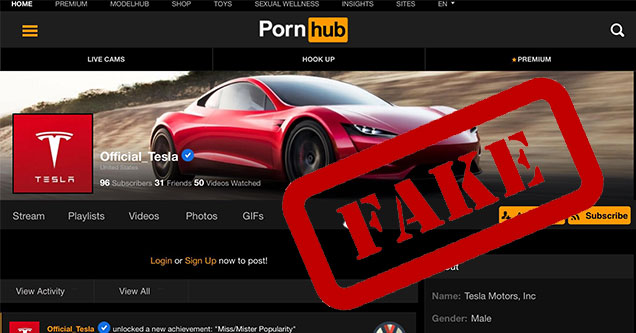 fake tesla pornhub account page fake tesla pornhub account page