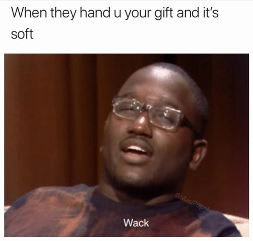 The 'wack' meme format features Hannibal Burress from an episode of The Eric Andre Show where he's leaning back in his chair, squinting, and saying "wack".