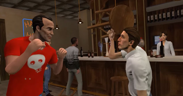 Drunk Guy Hilariously Starts A Bar Fight In A Virtual Reality Game