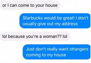 Incel has a meltdown after a woman refuses to give a complete stranger her home address.
