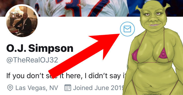 O.J. Simpson's Twitter DMs Are Open In Case You Want To Send Him Sexy Pictures of Shrek