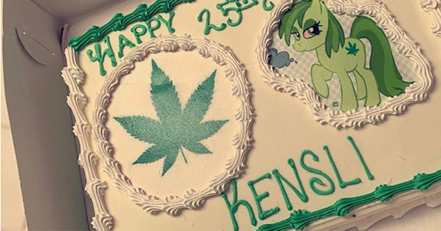 Woman Accidentally Gets Weed Themed My Little Pony Cake