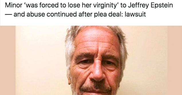 'Raw Story' Has A Hard Time Saying Jeffrey Epstein Raped A Virgin Teen