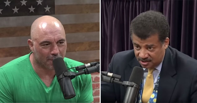 Joe Rogan tries to convince a visibly uninterested Neil deGrasse