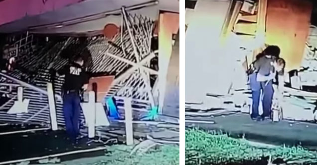 Cop Behaves Suspiciously When Caught By A News Van Almost Looks