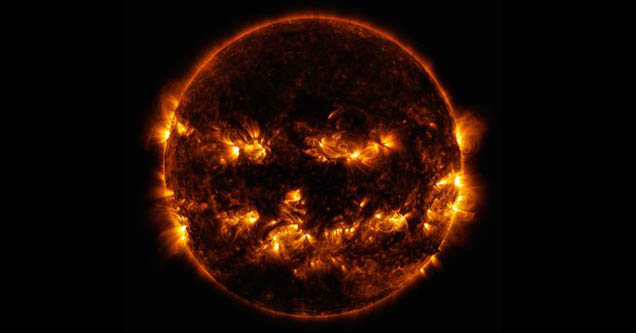 Nasa Releases Photo of Sun Looking like a Flaming Jack-O'-Lantern