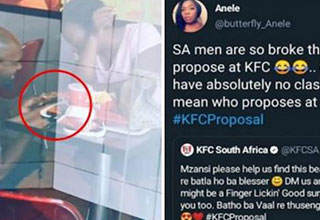 Some big brands are now offering to pay for their wedding after a very rude woman made fun of a man for being poor because he dared propose to his girlfriend in a KFC in South Africa. 