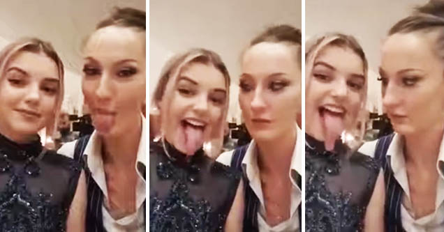 Selfie-Taking Girl's Tongue Has Friend Briefly Questioning Her Sexuality