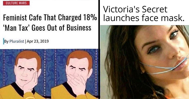 captain kirk cartoon - Culture Wars Feminist Cafe That Charged 18% Man Tax' Goes Out of Business By Pluralist | | lip - Victoria's Secret launches face mask.