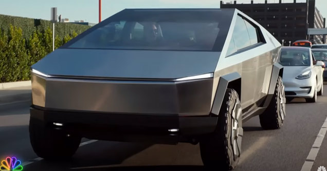 Elon Musk And Jay Leno Hop In The 2021 Tesla Cybertruck - Ftw Video ...