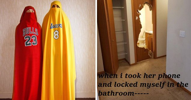 burka style NBA jerseys and a broken door floor - when i took her phone and locked myself in the bathroom