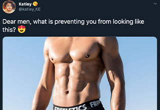 A woman on Twitter asks what is stopping men from looking muscular and Twitter retaliates. It's not often that Twitter agrees on something, so when it does, it's def worth stopping everything and looking. 