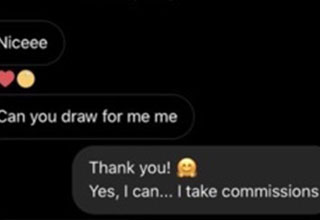 Guy demands an artist draw a portrait of him and his wife for free and threatens to report the artist to the police if he refuses.