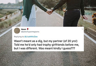 Have you ever been hit with a sly dig before and you weren't sure if you should be offended or flattered? Well, here are 27 examples of people experiencing just that. <br><br> And before you ho, make sure you check out: <a href="https://www.ebaumsworld.com/pictures/25-savage-comebacks-that-hit-like-a-punch-to-the-gut/86185830/"><strong>25 Savage Comebacks That Hit Like a Punch to the Gut
</strong></a>