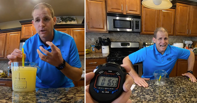 Man Sucks Down Liter of Lemon Juice in 17 Seconds like a High-Powered Vacuum