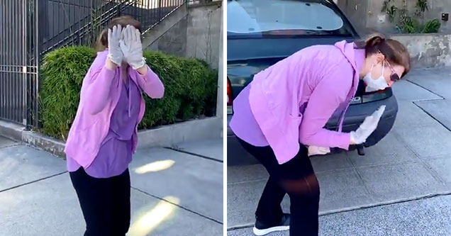 Karen Has the Meltdown of a Lifetime After Flipping Off the Wrong Dude