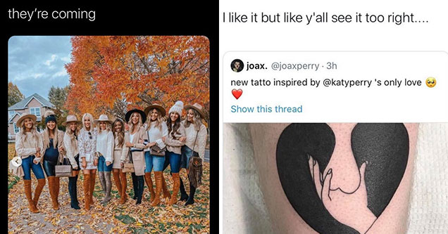 funny tweets and jokes -  they're coming and a bad katy perry art