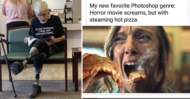 in my defense I was left unsupervised - my new favorite photoshop genre: horror movie screams but with steaming hot pizza