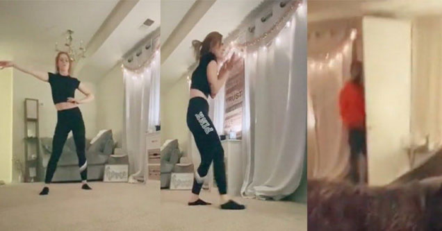 woman catches stalker breaking into her house while filming a tiktok video